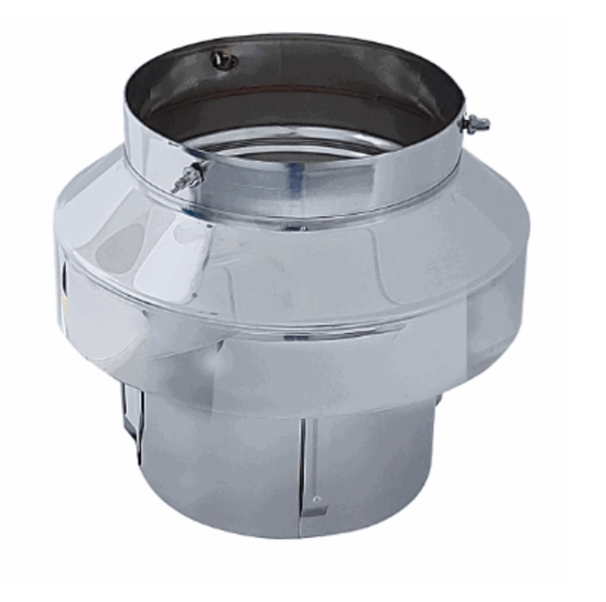 Toppbeslag til pipehatt, for bl.a. stålpipe, ø200 mm, utvendig 280 mm, blank