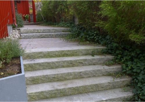 Trappetrinn, granitt, Indisk, grå, 15 x 37 x 100 cm