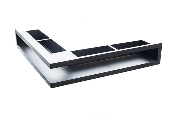 Ventilrist, Slimline serien, symmetrisk hjørne, 520 x 520 mm, 504 cm² åpning, sort