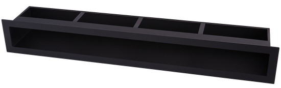 Ventilrist, Slimline serien, 700 x 100 mm, 405 cm² åpning, sort