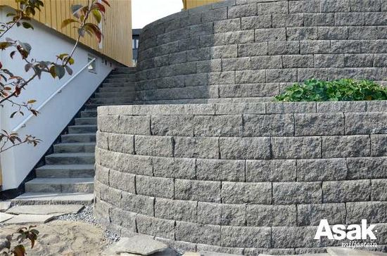 Vertica Mur, normal stein, 45 x 28 x 20 cm, Koksmix, fra Asak