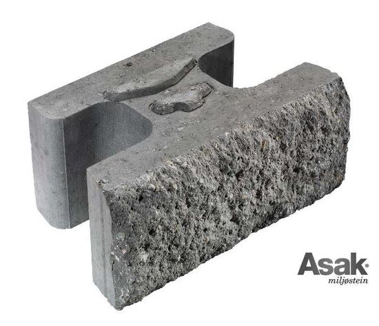 Vertica Mur, normal stein, 45 x 28 x 20 cm, Koksmix, fra Asak