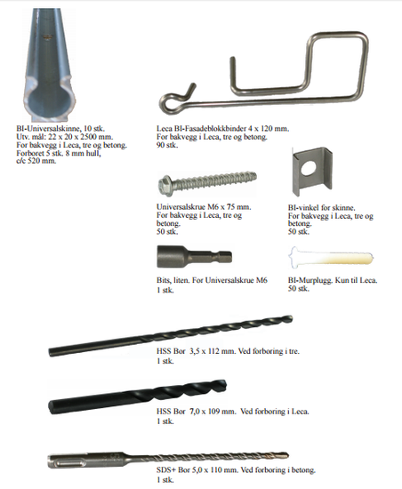 Forankring småpakke til Leca® Fasadeblokk