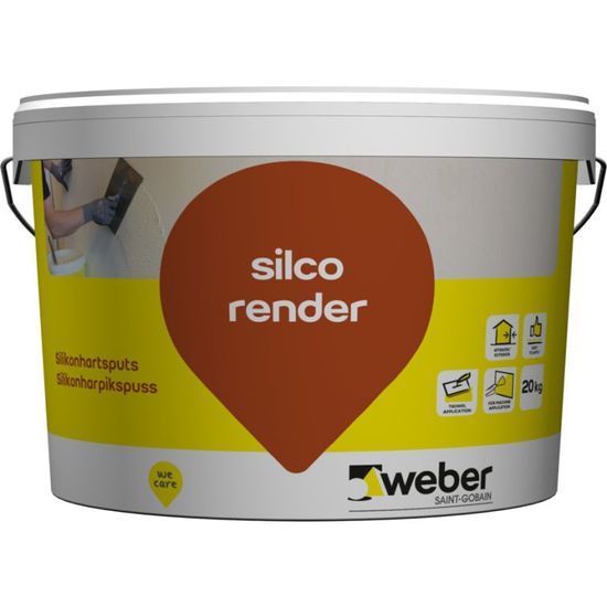 Sluttpuss, Weber Silco render, 1,0 mm korngradering, Weber standardfarger, 20 kg 